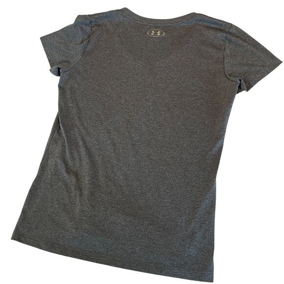 Under Armour Womens HeatGear Loose Fit V-Neck T-Shirt Size S Gray Lightweight Ac - Picture 4 of 4